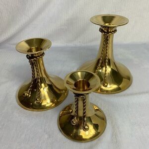 VINTAGE DECRORATIVE CRAFTS  BRASS CANDLE HOLDERS